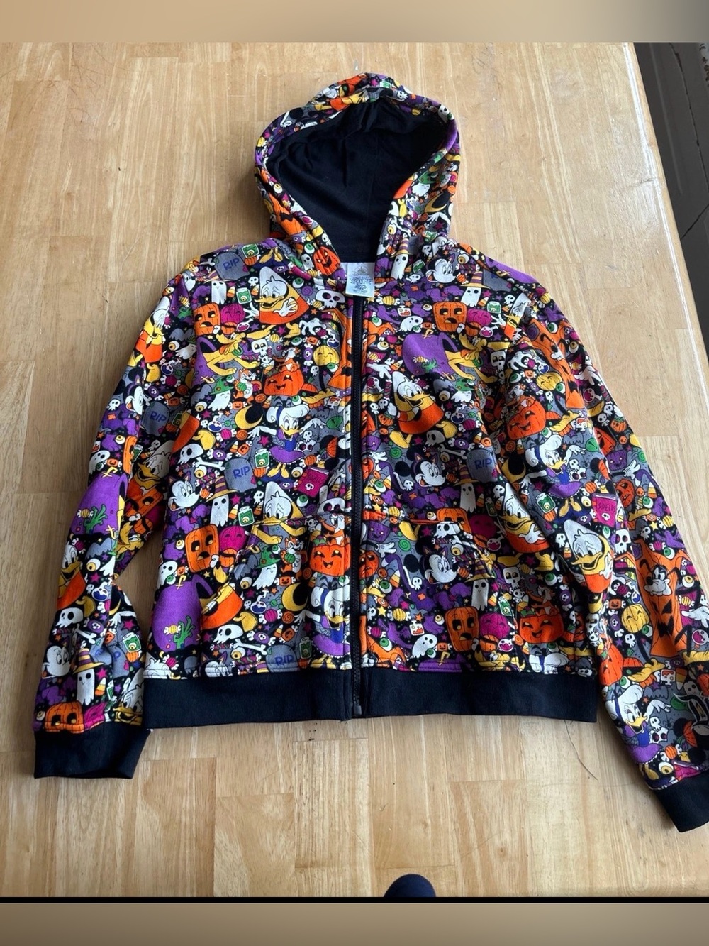 Disney Halloween kids large zip up hoodie Mickey Mouse Minnie Mouse Donald  duck